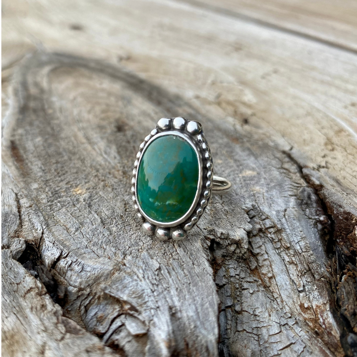 Forest Green Turquoise Ring // Size 9