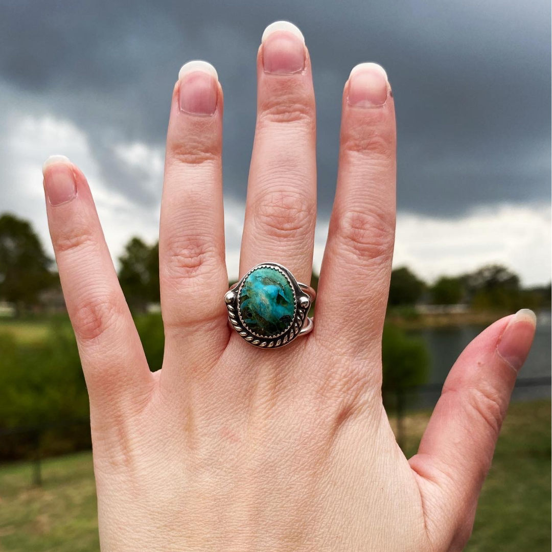 Kingman Turquoise Ring - Size 8