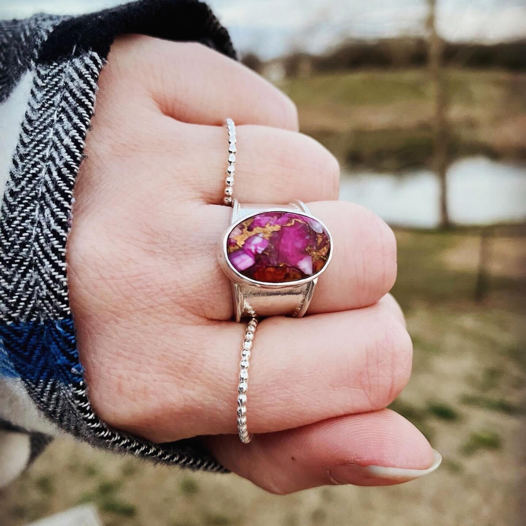 Pink Starburst Ring // Size 7 // Ready to Ship