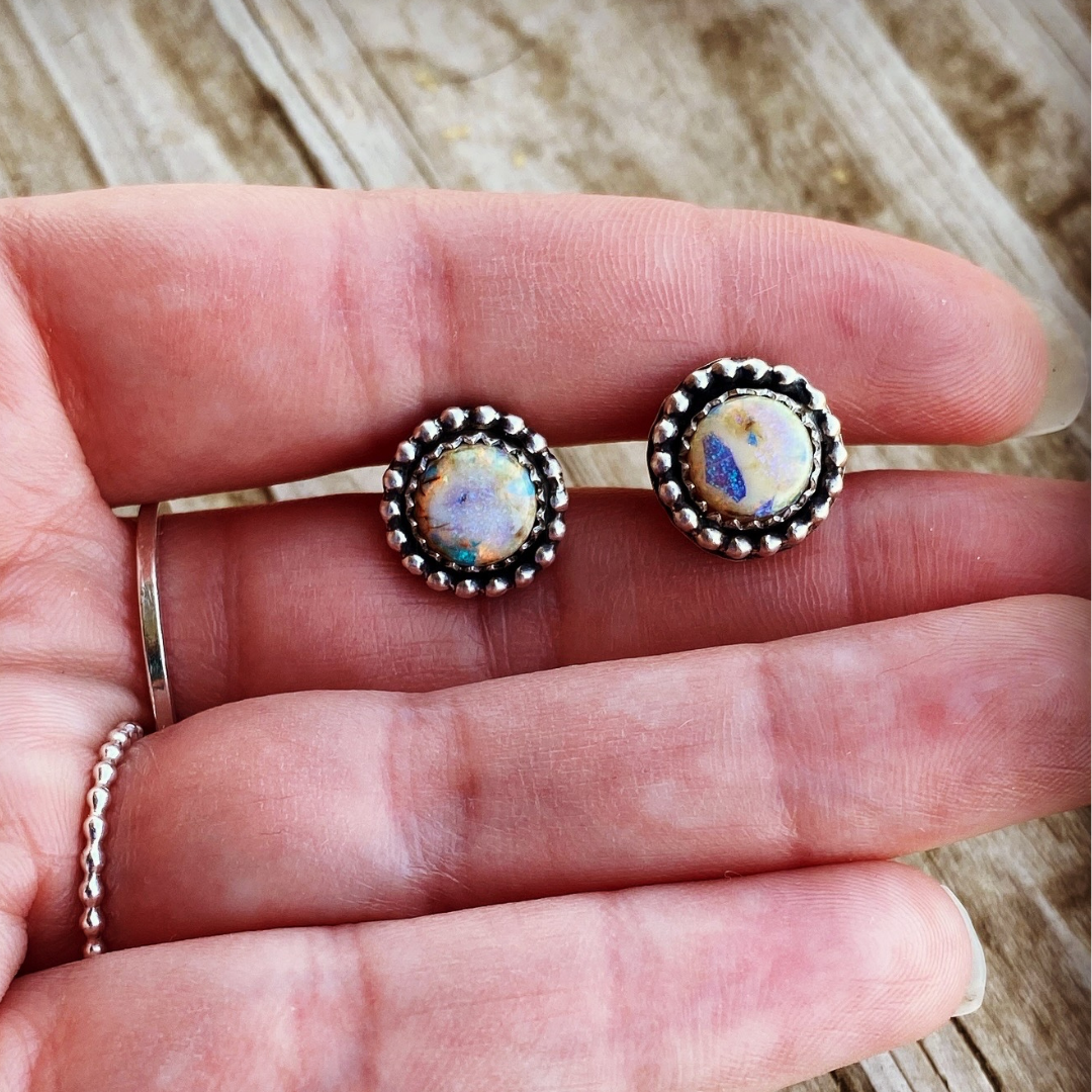 Sterling Opal Earring Studs // Ready to Ship