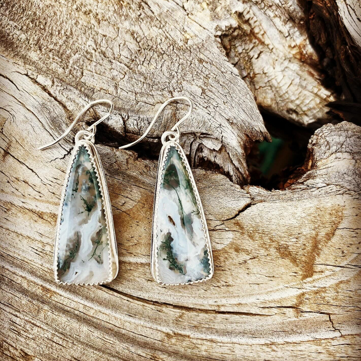 Moss Agate Earrings // Ready to Ship