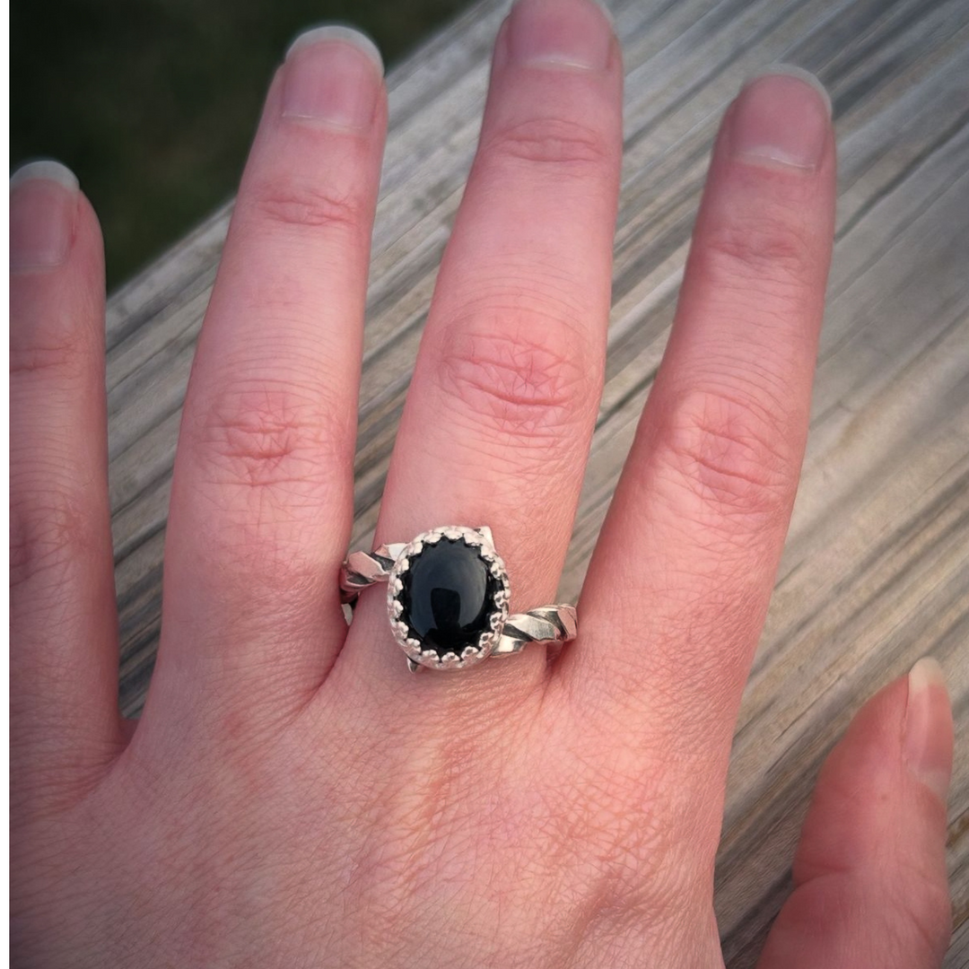 Black Onyx Ring // Size 9.5 // Ready to Ship