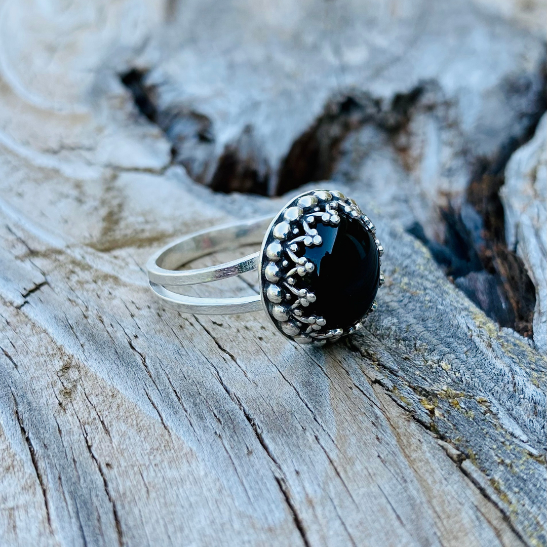 Black Onyx Ring // Size 8.5