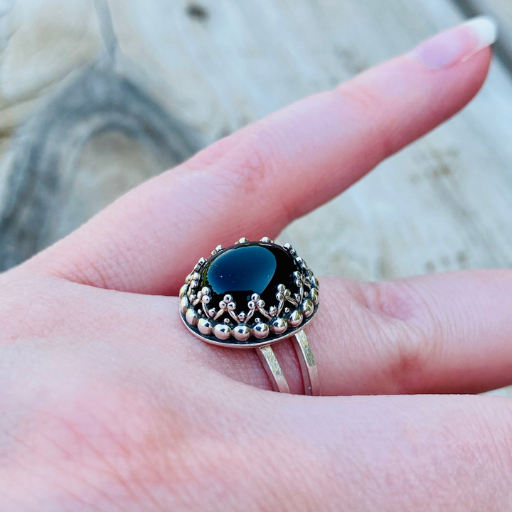 Black Onyx Ring // Size 8.5