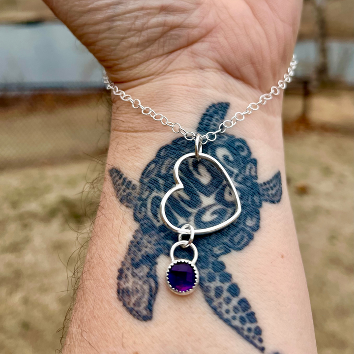 Heart + Amethyst Necklace // Ready to Ship