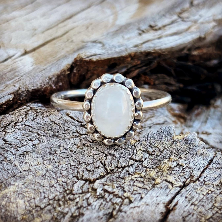 Mahina // Moonstone Stacking Ring // Made to Order