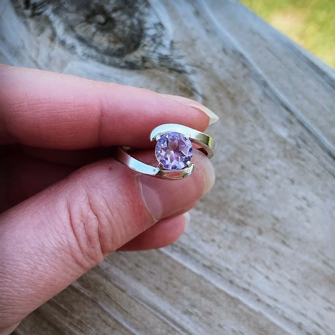 Twisted Pink Amethyst Ring // Size 6.75 // Ready to Ship