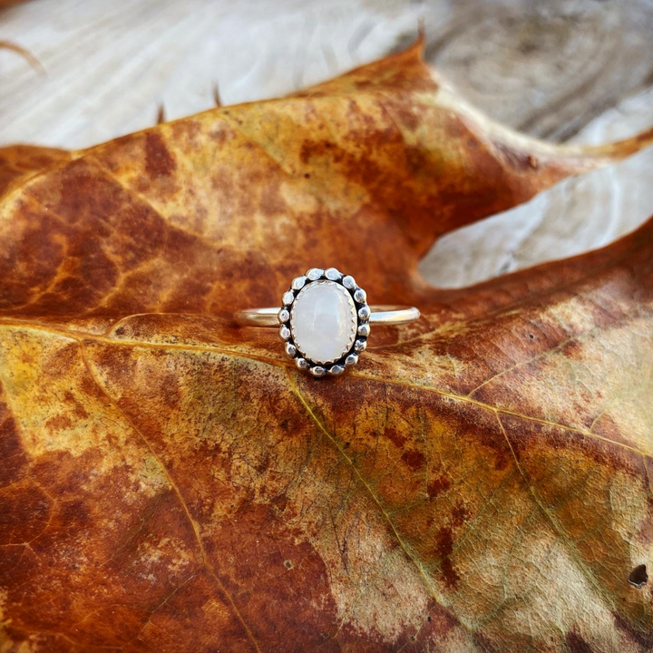 Mahina // Moonstone Stacking Ring // Made to Order