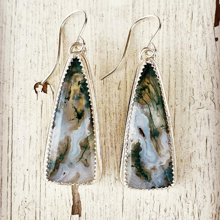 Moss Agate Earrings // Ready to Ship