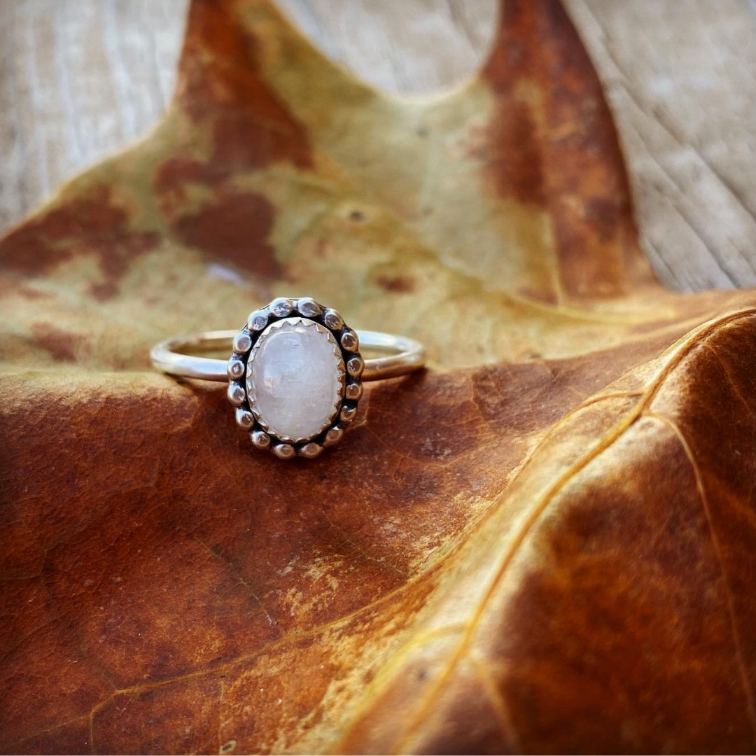 Mahina // Moonstone Stacking Ring // Made to Order