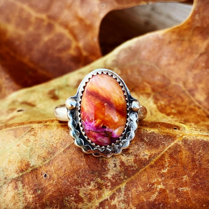 "Sunset" // Pink Starburst Ring // Size 7.5