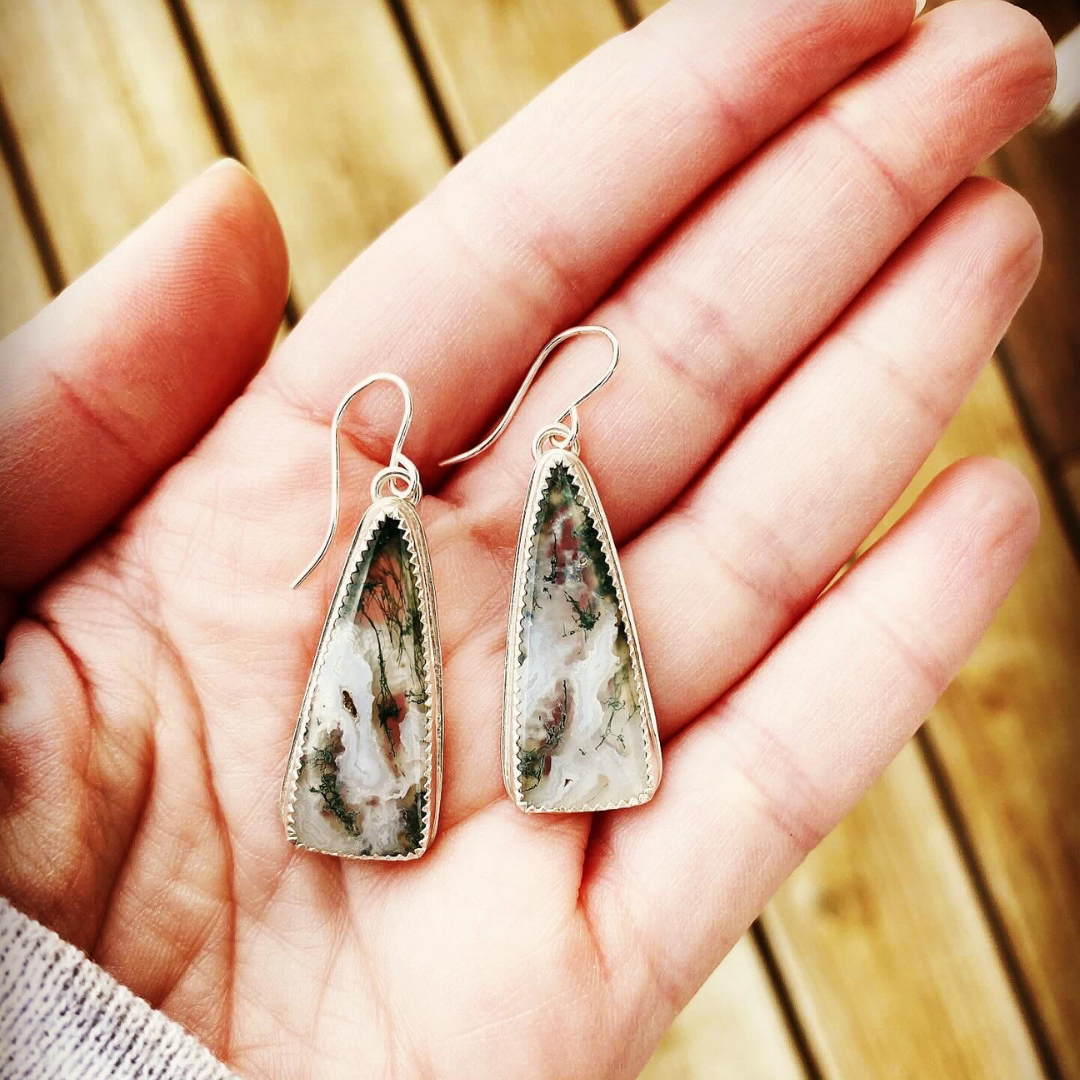 Moss Agate Earrings // Ready to Ship