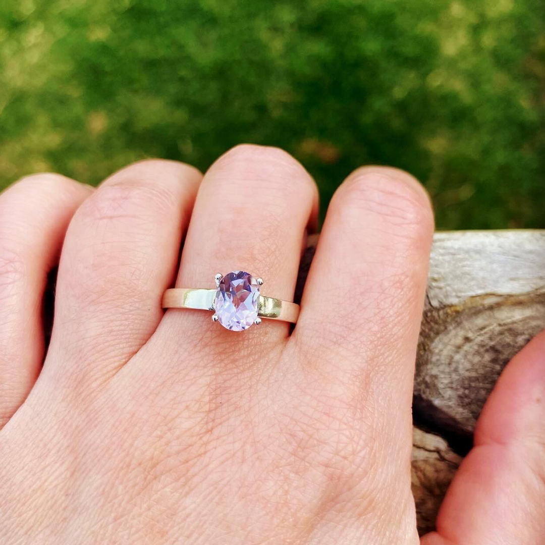 Pink Amethyst Ring // Size 8.5