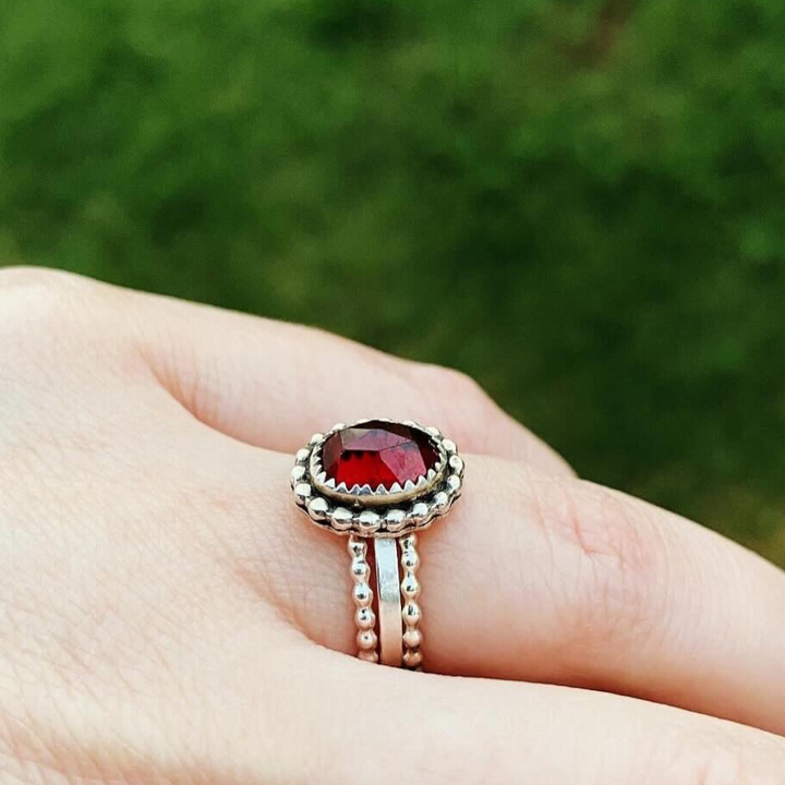 Holidaze // Garnet Stacking Ring // Made to Order