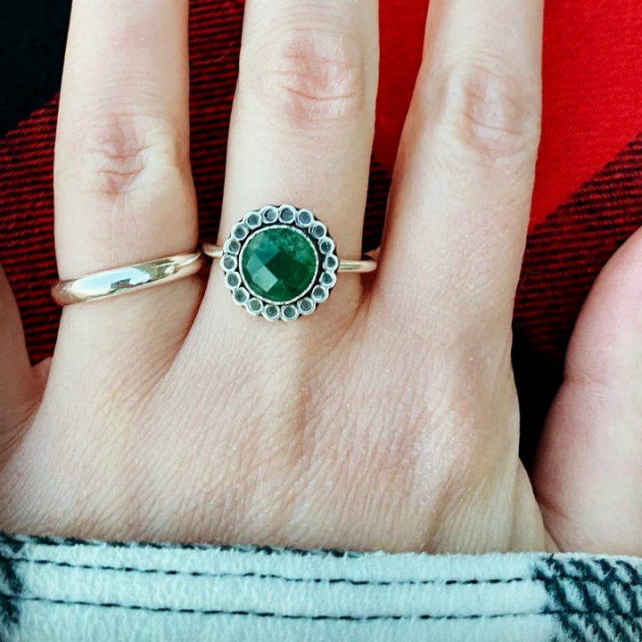 Moss Agate Ring // Size 8