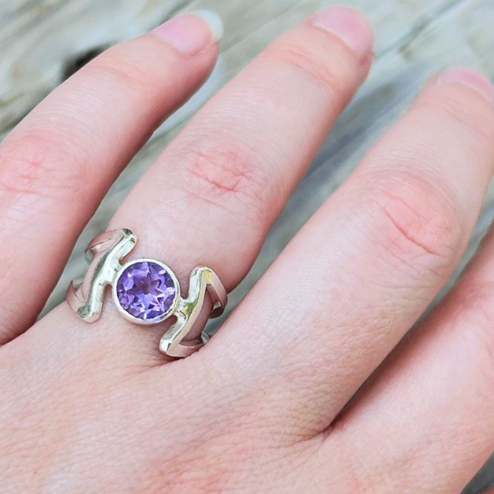 Amethyst Framed Ring // Size 5 // Ready to Ship