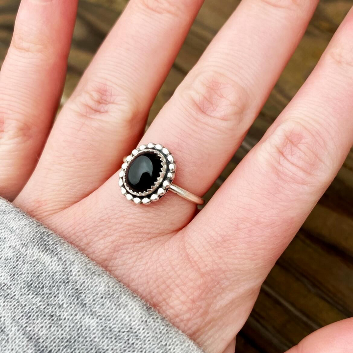 Midnight // Black Onyx Stacking Ring // Made to Order