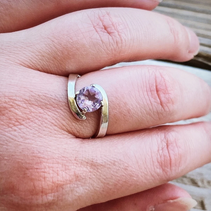 Twisted Pink Amethyst Ring // Size 6.75 // Ready to Ship