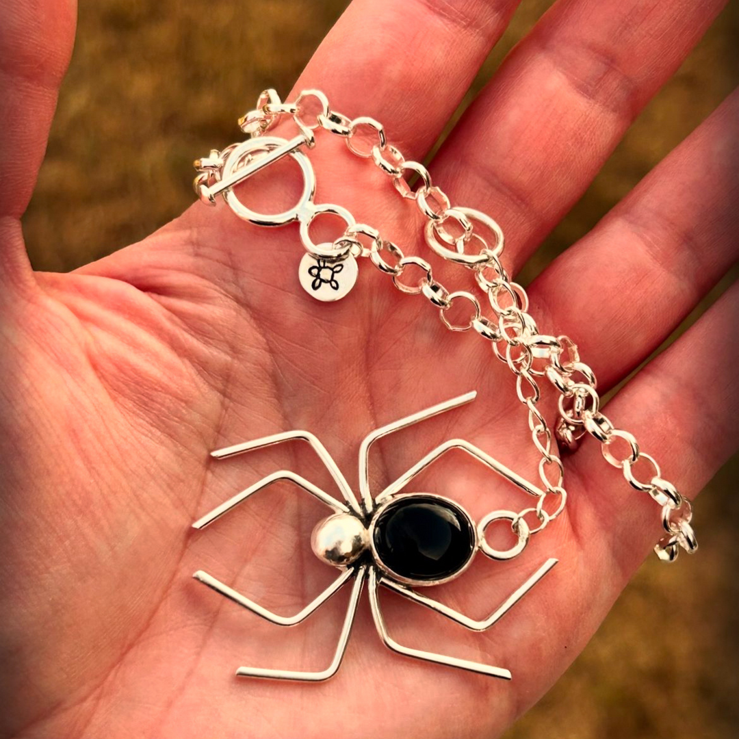 Onyx Spider Necklace // Ready to Ship