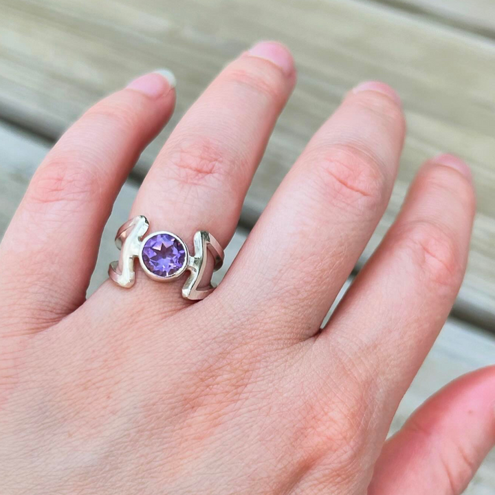 Amethyst Framed Ring // Size 5 // Ready to Ship