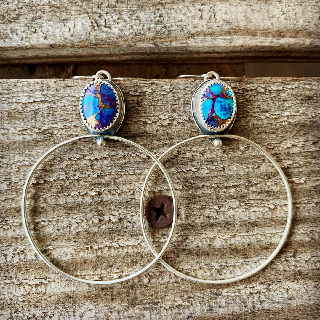 Purple Mojave Hoop Earrings