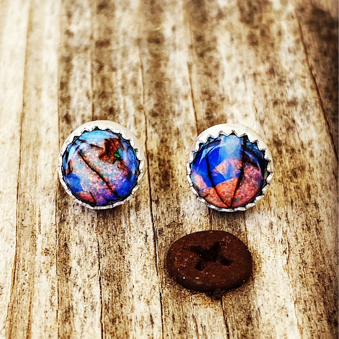 Sterling Opal Earring Studs // Ready to Ship