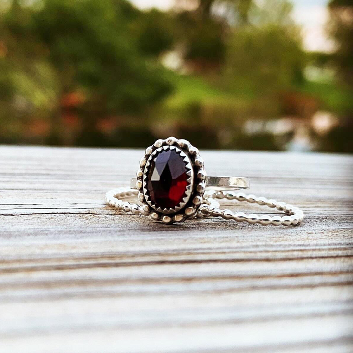 Holidaze // Garnet Stacking Ring // Made to Order