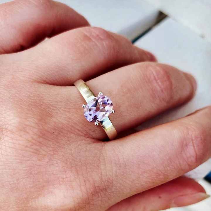 Pink Amethyst Ring // Size 8.5