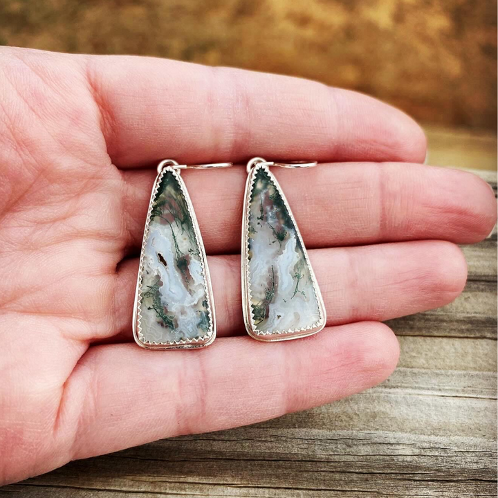 Moss Agate Earrings // Ready to Ship