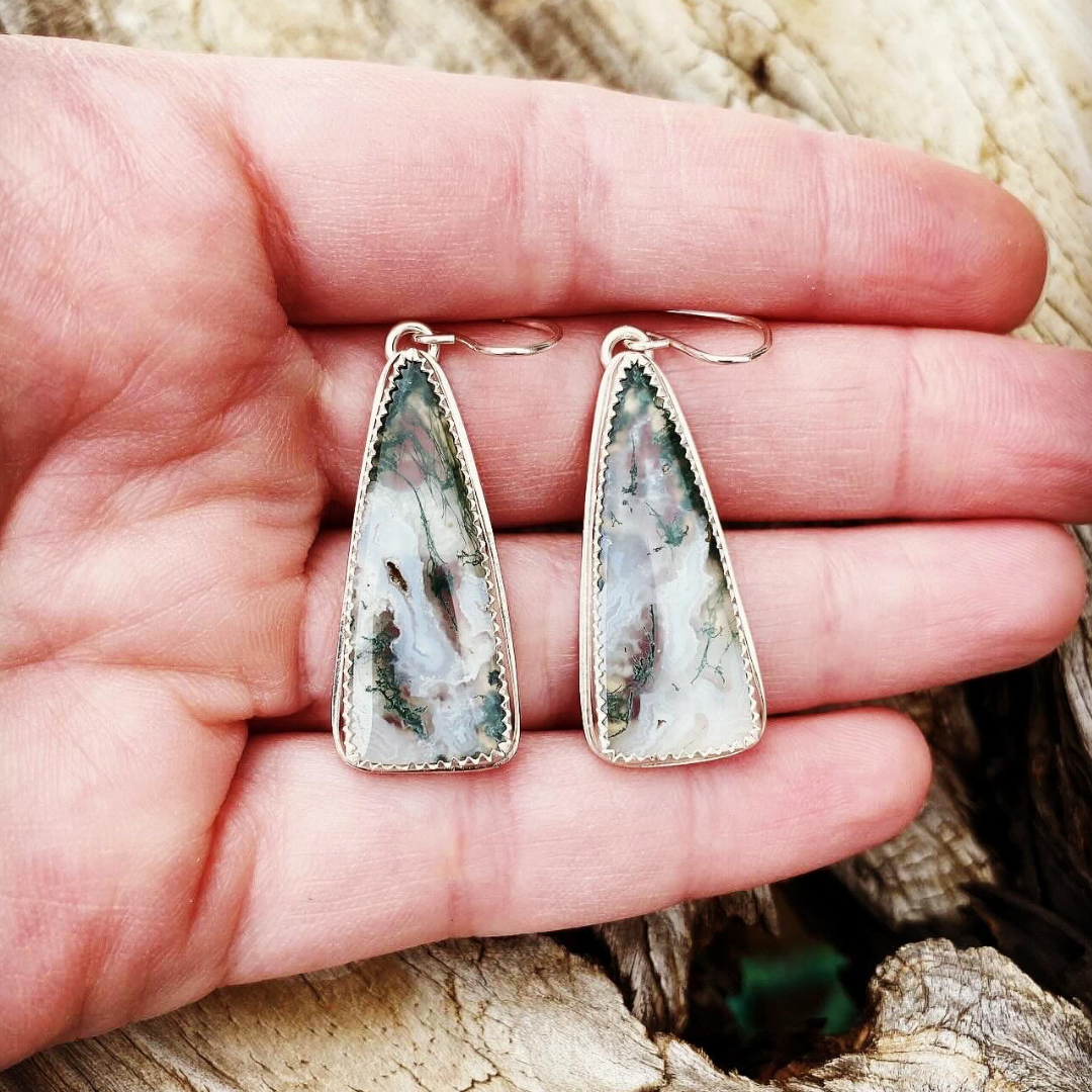 Moss Agate Earrings // Ready to Ship