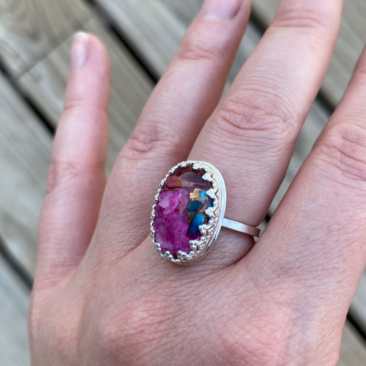 Purple Dahlia Ring // Size 6.5