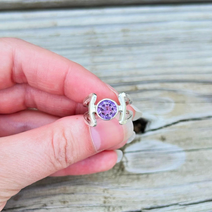 Amethyst Framed Ring // Size 5 // Ready to Ship