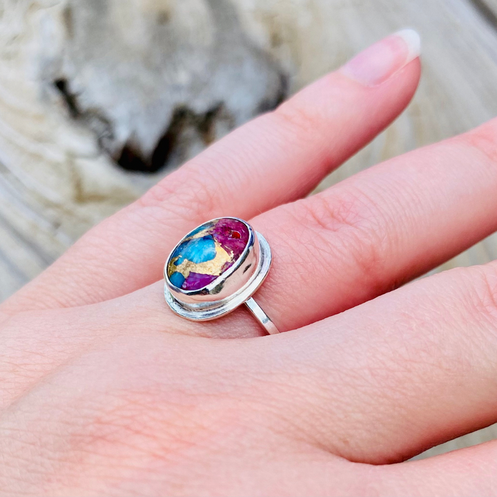 Purple Dahlia Ring - Size 6